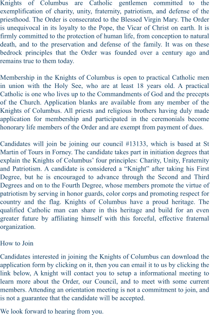 Knights Of Columbus | Membership Information