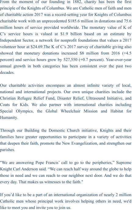 Knights Of Columbus | What We Do