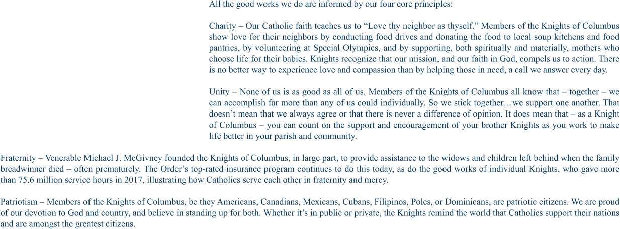 Knights of Columbus - Our Principles