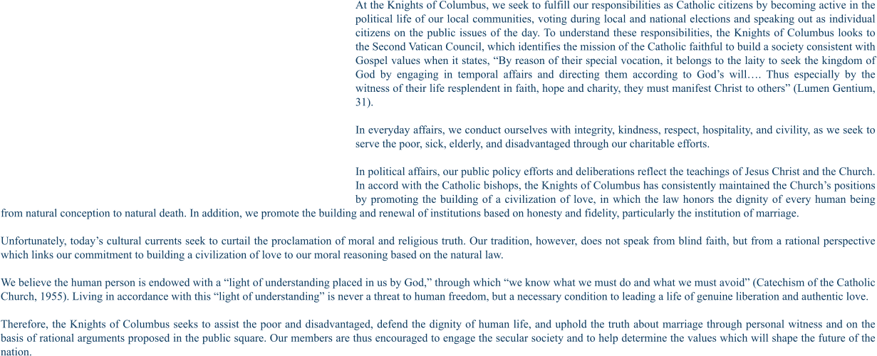 Knights Of Columbus | Public Policy