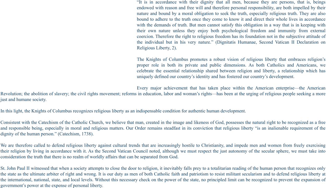 Knights of Columbus - Religious Liberty