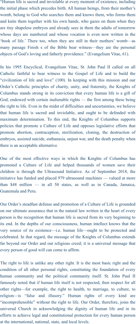 Knights of Columbus - Culture Of Life