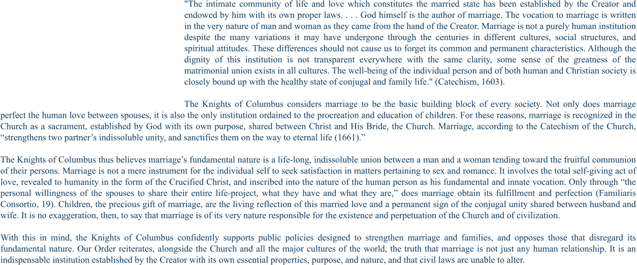 Knights of Columbus - Marriage And Family